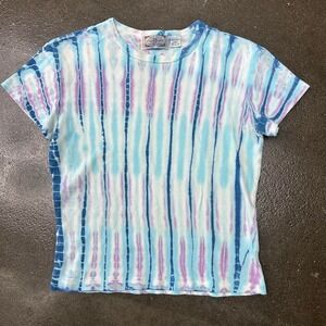 Vintage 90s Grass Raggs Tie Dye Size Medium Cotton Made In Usa Tee Shirt